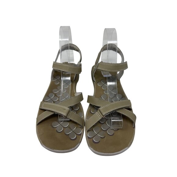 Clarks Womens Strappy Adjustable Sandals Size 7 Beige Cushioned Footbed Comforta - Picture 5 of 10